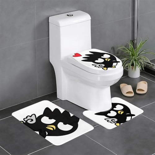 バツ丸 トイレマット 便座カバー バスマット 足ふきマット 滑り止め バスルーム 浴室 洗える 吸水 速乾 便器ふたカバー 家庭用 足ふきマット 便座カバー 浴室 洗面所 家庭用 人気 かわいい アニメ 個性 お洒