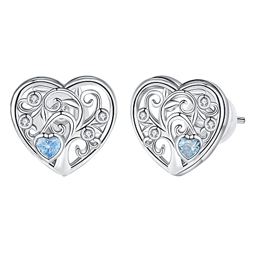 Micory Árbol de la Vida Pendientes Mujer Plata de ley 925 Hipoalergénicos con Caja de Regalo Cover