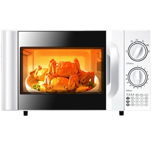 Horno microondas de 700 W, capacidad de 20 L, 6 niveles de calor, función de descongelación independiente, tocadiscos extraíble para una fácil limpieza, perfecto para uso en cocina