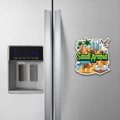 Image of Saudi Arabia Fridge Magnet Premium Wooden Souvenir Glossy Engineered Wood Travel Gift Home Kitchen Decor Magnetic Locker Magnet