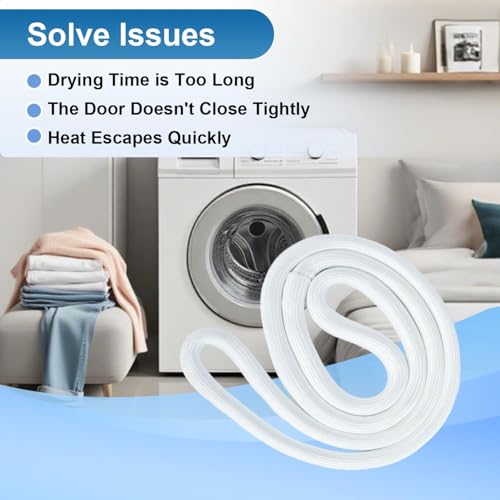 Image of Upgraded Dryer Door Seal Part Compatible with Whirlpool WED49STBW1 | WED4950HW0 Maytag and Kenmore Dryer Parts Model 110 Series Replace#: W10906683 W1082358 Durable Outer Nylon Inner Stainless