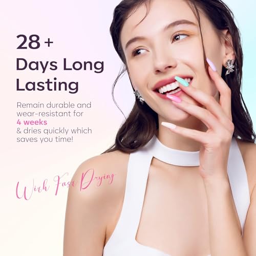 Image of DUDUSTRONG Bolt Bee Gel Glossy Finish Nail Polish Kit Summer Gel Nail Polish, 6 Colors Mint Green Gel Polish Nail Kit Soak Off Nail Art Diy Manicure (New Romantics (51+21+33+133+110+18)), 10 Ml