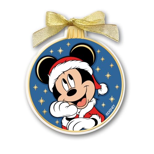 VALENTI & CO. - Disney Natale Topolino - Pallina di Natale da appendere al muro, all'albero di Natale o come fuori porta - Personalizzabile sul retro con gli auguri di Natale - Idea Regalo Natalizia