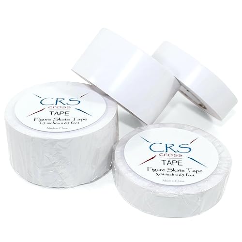 Image of CRS Cross Figure Skate Tape - Longer 65 Foot roll to Protect Leather Figure Skating Boots Without Polish and Keep Laces tightened. Skate Tape Figure Skates (1.5 inch)