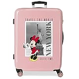 Disney Mickey et Minnie Travel the World New York Valise Medium Nude 48x68x26 cms ABS Rigide Fermeture à combinaison latérale 70L 3 kgs 4 Roues doubles