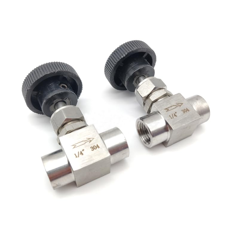 Válvula de aguja de acero inoxidable 304 de 3/8 pasamuros para control de fluidos 4