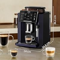 Krups EA910B Sensation Kaffeevollautomat Nachtschwarz/schwarz, benutzerfreundlich, pflegeleicht, Beleuchtungswarnungen, bequeme Reinigung, benutzerdefinierte Einstellungen – Ansicht 3