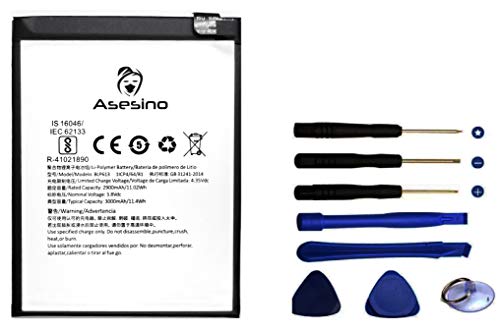 Asesino Batería Compatible con OnePlus Three 3 (3000mAh) con Kit de Herramientas de Repuesto BLP613 R-4102189 A3000 Cover