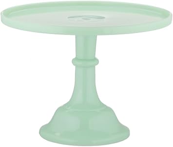 Cake Plate Pastry Tray Cupcake Stand - Plain & Simple Pattern - Mosser Glass - USA 12", Jadeite