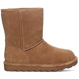 BEARPAW Elle Youth Hickory Size 4 | Cozy Suede Winter Boots for Kids | Comfortable Slip-On Boots