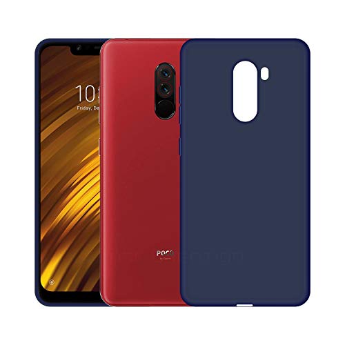 Image of Case Creation Luxurious og Series for xiaomi Poco f1 case Cover,Anti-Dirty Slim case Frosted Matte Cute Candy TPU Raised Bezel (Splash of Color) Back Cover for Poco f1 -Navy Electric Blue