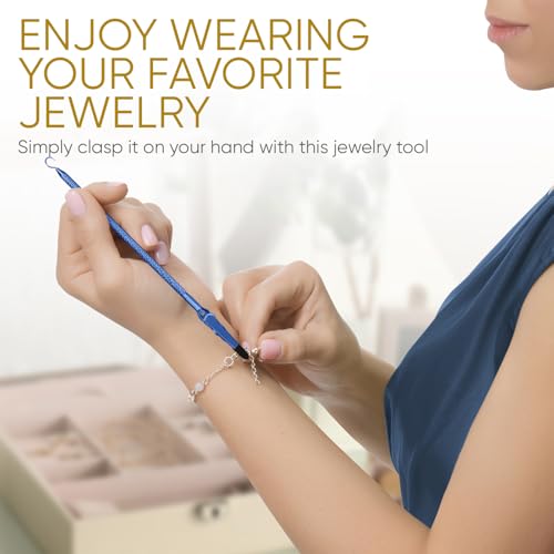 Mission Gallery Bracelet Helper Tool with Hook - Fastener Helper Tool for Bracelet, Necklace, Jewelry, Watch - Clip, Clasp Helper - Portable, Easy-to-Use, Made of Metal - Blue by Mission Gallery - Image 5