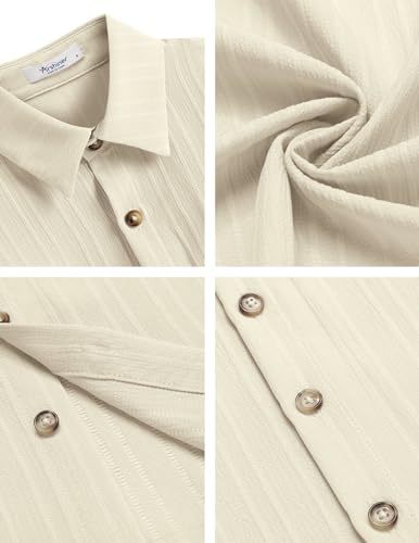 Image of Arshiner Boys Casual Short Sleeve Button Down Shirt Fashion Textured Summer Beach Shirt 3-13 Years Old