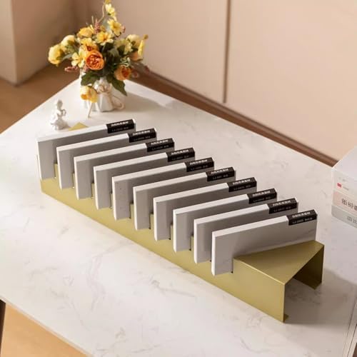 Multi-Slot Tile Display Stand for Desktop - Ceramic/Marble Slab Rack for Retail Stores & Exhibitions, Durable & Stylish Showcase for Home Decor and Art Displays