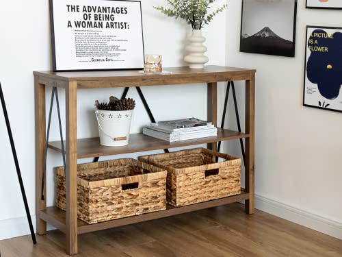 Storageworks Jumbo Rectangular Wicker Basket, Water Hyacinth Storage Basket With Built-In Handles, 1 Pack #TOP4