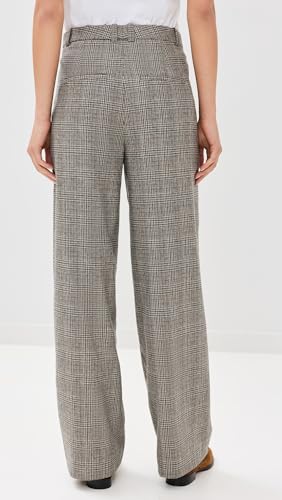 Vince Women's High Rise Wool Blend Plaid Trousers3