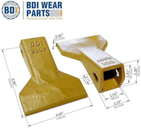BDI Wear Parts 23 230 Series 230F Bucket Teeth Replacement Teeth for Bobcat Bucket Tooth with 23p Flex Pin for Hensley Excavator - 5 Pack - 2