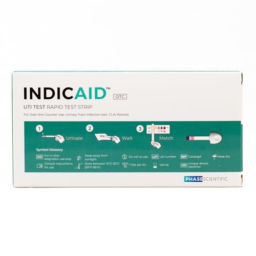 INDICAID UTI Rapid Test Strips - for Men and Women - Easy to use and Rapidy Urinary Tract Infection in 2 Minutes - HSA/FSA Eligible (1-Pack) - Thumbnail 6
