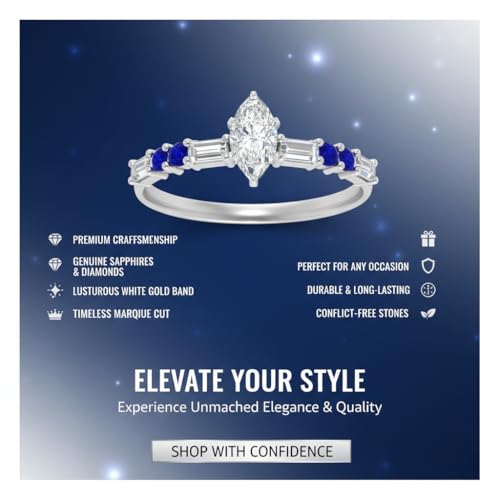 Image of 925 Sterling Silver Marquise Cut Simulated Diamond Vintage Classic Engagement Ring Wedding Band Matching Jewelry for Women, Promise Ring Set US Size 4-12