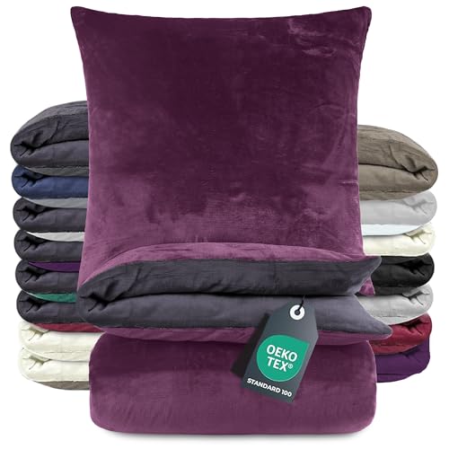 BaSaTex Winter Plüsch Bettwäsche Set Nicky-Teddy Cashmere-Touch...