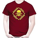 Tee Shirt Danger Toxic Rouge, Punk Signalétique Produits Toxiques (3XL)
