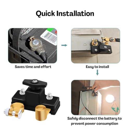 Image of Car Battery Cut Off Switch, Heavy Duty Power Disconnect for Vehicle Safety, Durable Terminal Kill Switch, Easy on Off Control for Vehicle Truck SUV RV Boat