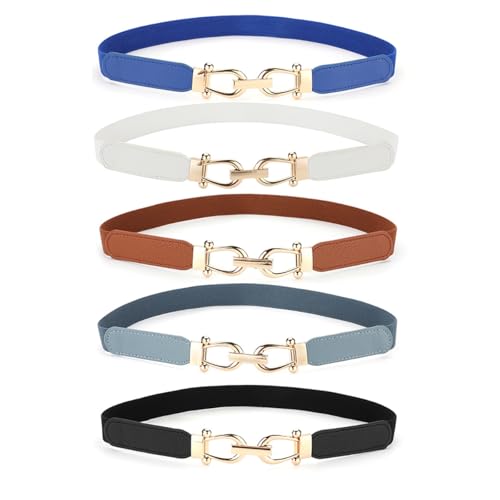 Women's Elastic Waist Belt - Vintage Adjustable Double Button Elastic Waist Cincher for Dresses Shirts Tops3