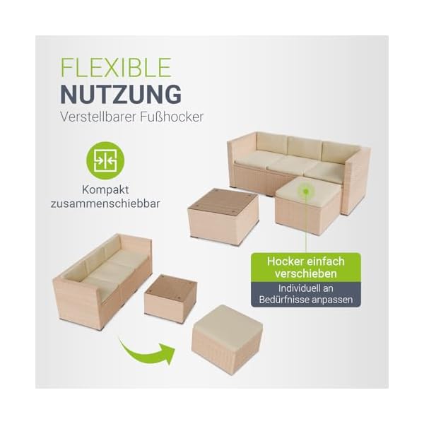 Punta Cana Polyrattan Lounge-Set M Creme