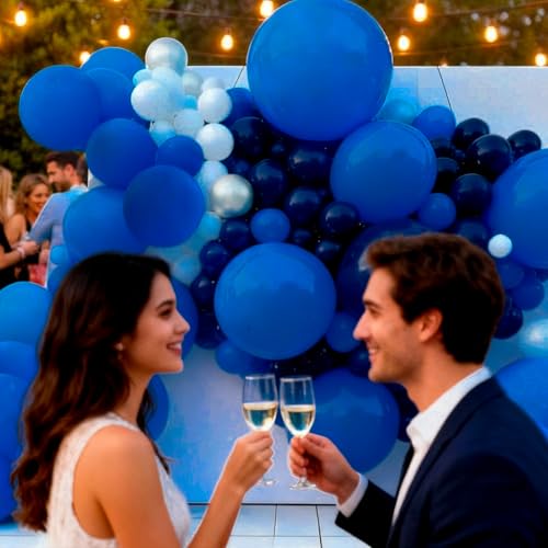 Image of PartyWoo Royal Blue Balloons 4pcs of 36 Inch Dark Blue Latex Balloons for Wedding Baby Shower Gender Reveal Anniversary Graduation Under The Sea Men Birthday Bachelorette Party Decorations Blue-Y5