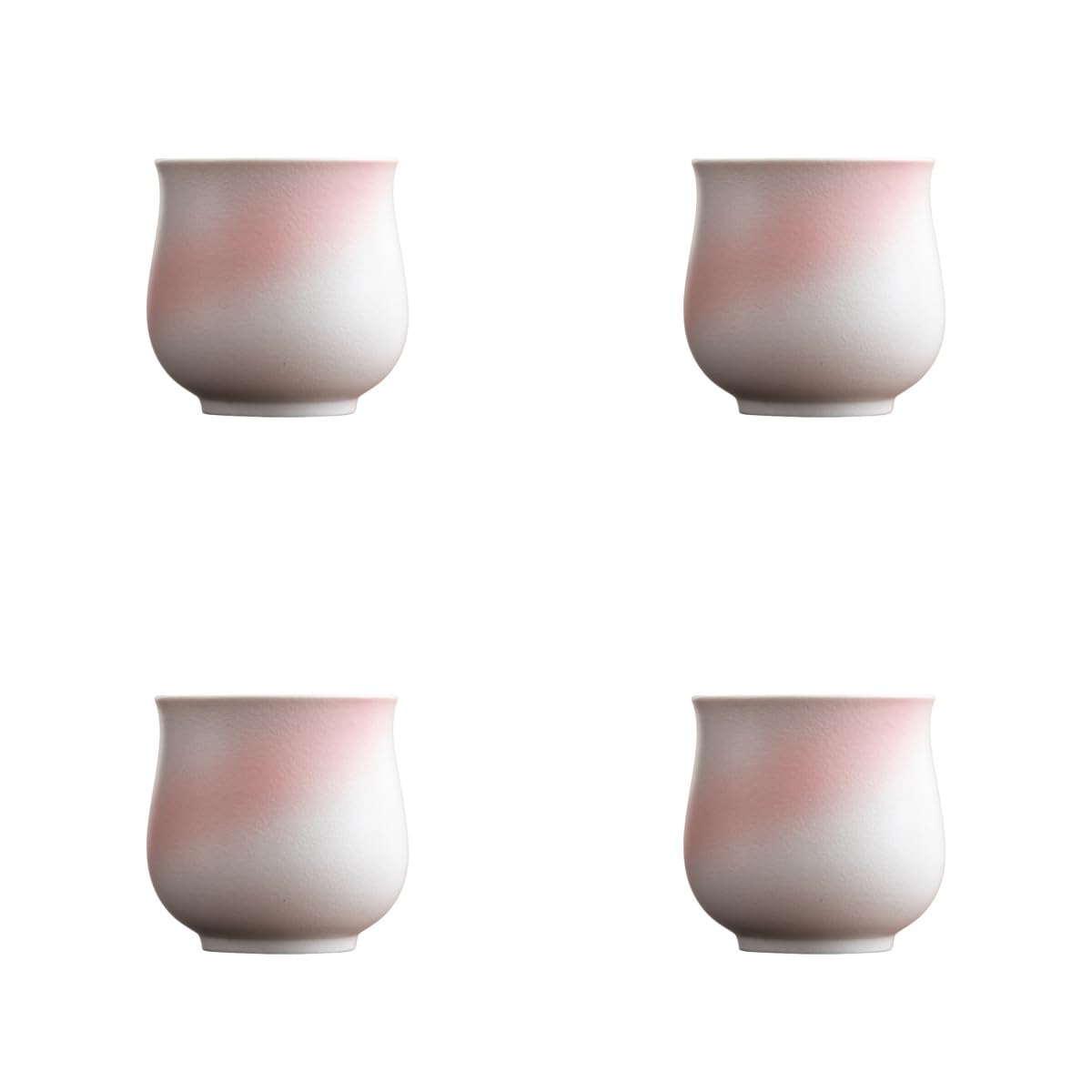 Lot de 4 tasses à expresso en céramique de 130 ml – Tasses à cappuccino – Tasses en demi-tasse pour café ou thé – Tasses à café au latte sans poignées (rose tourné au kiln tourné)