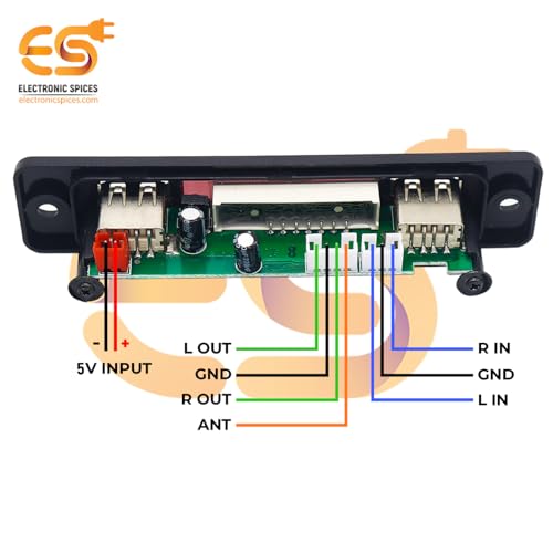 Image of Electronic Spices 5V Bluetooth MP3 USB Charging Port FM Radio Player and decoder Module with Remote Pack of 1pcs