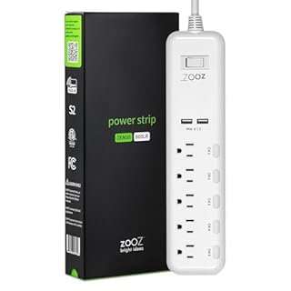Zooz Z-Wave Long Range Power Strip ZEN20 800LR with Energy Monitoring and 2 USB Ports | Works with Z-Box, Hubitat, Home Assistant, Compatible with SmartThings