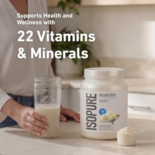 Image of Isopure Zero Carb Whey Isolate Protein Powder, Creamy Vanilla 3 LB