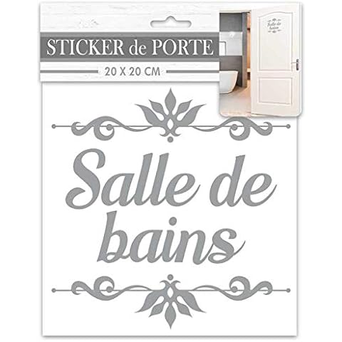 Sticker Porte Salle de Bains Gris Cover