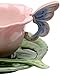Cosmos Gifts Ceramic Rose Cup and Saucer, Set of 2
