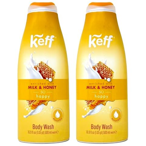 KEFF Body Wash – Product of Israel, Moisturizing Body Wash with Shea Butter, Vitamin E, and Aloe Vera 16 Ounce (Pack of 2) (Milk & Honey) Cover