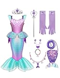 Spooktacular Creations Halloween Little Mermaid Costume with Mermaid Tail for Princess Girls 4-6 for Cosplay, Birthday Outfit