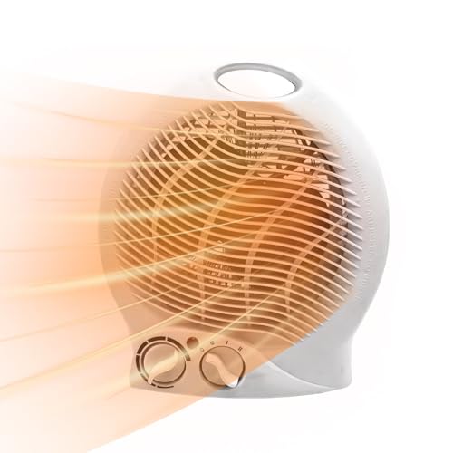 2000W Fan Heater with 2 Heat Settings and Overheat Protection, Portable Electric Heater for Office Desk, Home Office & Portable Desk, with Adjustable Thermostat 2025 (NO2)