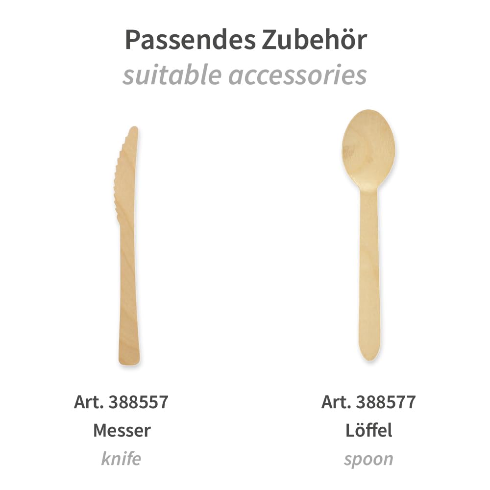 FRANZ MENSCH 1000 Stück Byò Byò Gabeln Ecowood | Holz, natur, L: 16cm, Karton, Einweggabel aus Birkenholz, Einweg Holzgabel, Biologisch abbaubares Einwegbesteck, Holzbesteck, Einweg Gabel, Holz Gabel