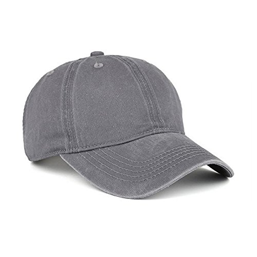 VANCIC Low Profile Washed Brushed Twill Cotton Adjustable Baseball Cap Dad Hat for Men Women (Grey)