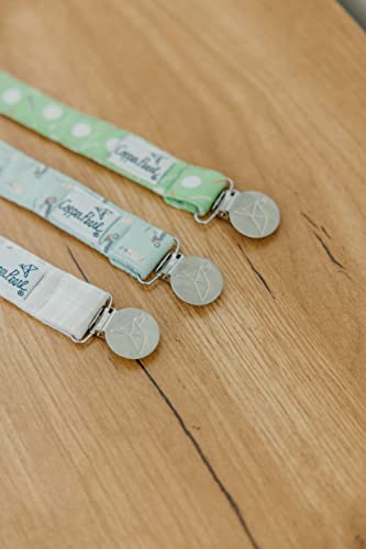 Image of Copper Pearl 3-Pack Pacifier Holders: Premium Knit Binky Clips for Baby Girls and Boys - Stylish Stainless Steel Design for Secure No-Drop Attachment - Bogey