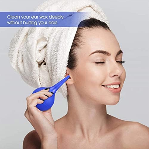 2Pcs Rubber Suction Ear Syringe Bulb 60 ml, Hand Bulb Syringe Ear Washing Squeeze Bulb for Ear Wax Removal, Gentle Cleaning, Soft & Safe Ear Irrigation for Kids & Adults