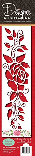 Designer Stencils Rose Cake Stencil Tier 2, Beige/semi-transparent