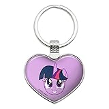 My Little Pony Twilight Sparkle Face Keychain Heart Love Metal Key Chain Ring