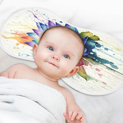 J JOYSAY Flower Ivory Baby Burp Cloths for Boys Girls Large 22''x11'' Cotton 4 Layer Baby Items Must Haves for Boy Drool one sizex44