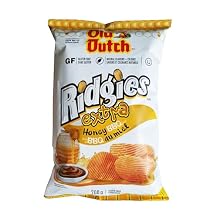 Old Dutch Ridgies Extra Honey BBQ Chips, 200g/7 oz. Bag Imported from Canada