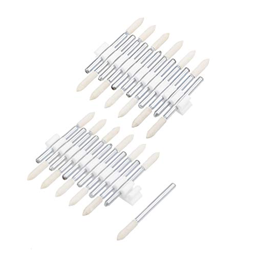 uxcell 24Pcs 3mm Wool Felt Mounting Point Tapered Polishing Drill Burrs Buffing Wheels with 1 8 Shank