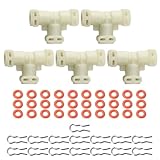 Contenu du kit : 5 connecteurs thermoblock de type T, 15 bagues de serrage, 30 joints toriques, plus des tubes d'eau et des bagues d'étanchéité pour soutenir un rafraîchissement complet de la pièce thermoblock pour les machines à café entièrement automatiques.