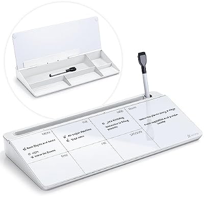 Varhomax Glass Weekly Dry Erase Desk White Board