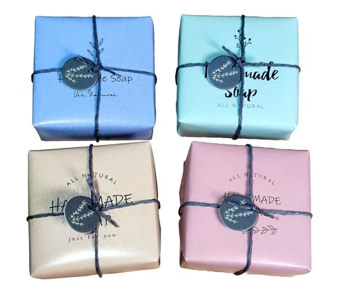 ZZYBIA 100 sets Handmade Soap Gift Wrapping Packing set with Cure Label (Simplest)